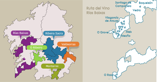 Mapa D.O. Rias Baixas